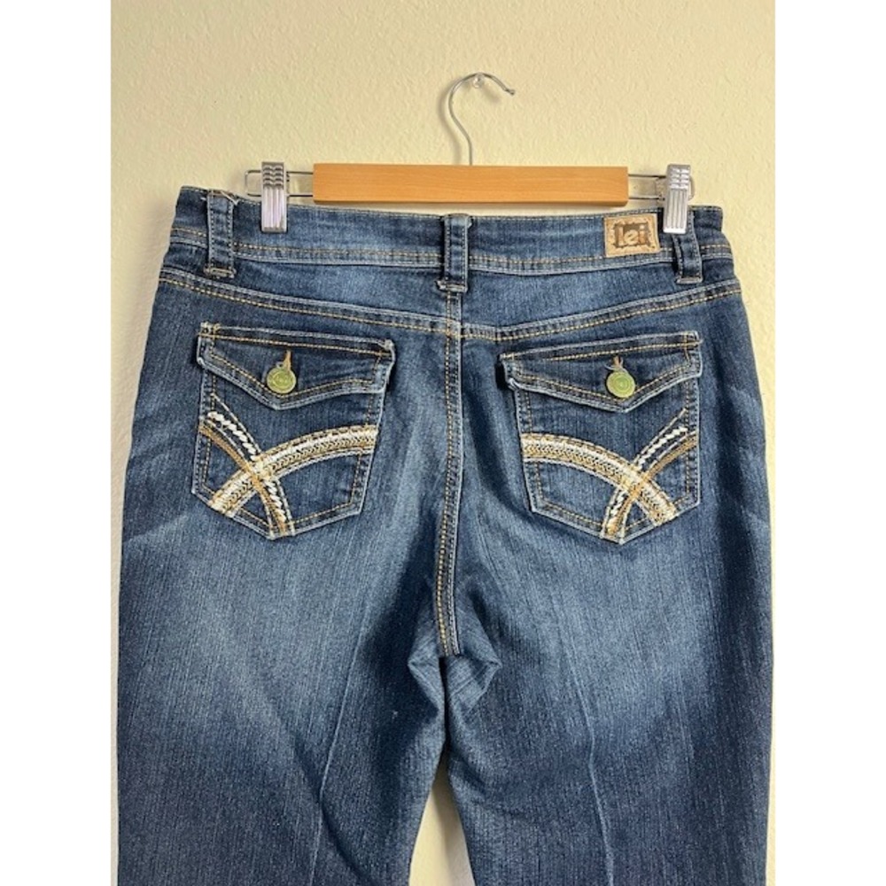 Lei Sophia Y2K Junior Sz 11 Hipster Flare Jeans Dark Wash Denim Bootcut Pockets